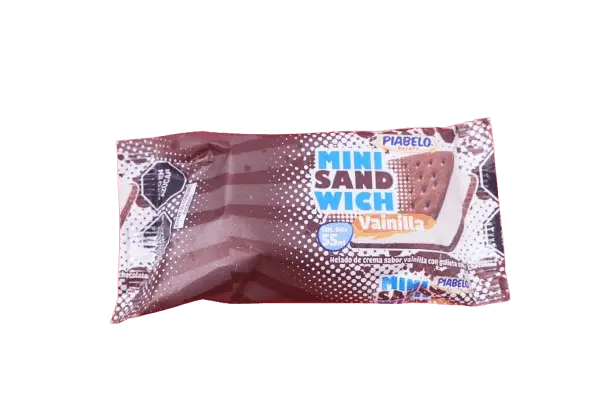 El MiniSandwinch delicioso con un relleno de vainilla envuelto de galleta.